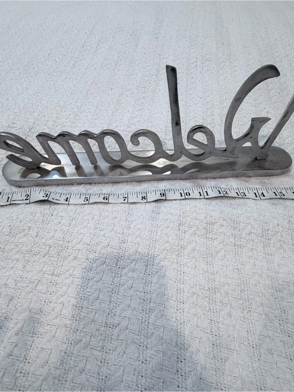 India Boutique Silver Metallic 'Welcome' Script Wall Accent